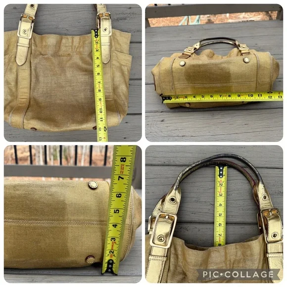 MZ Wallace tote bag purse in gold nylon - Picture 14 of 14